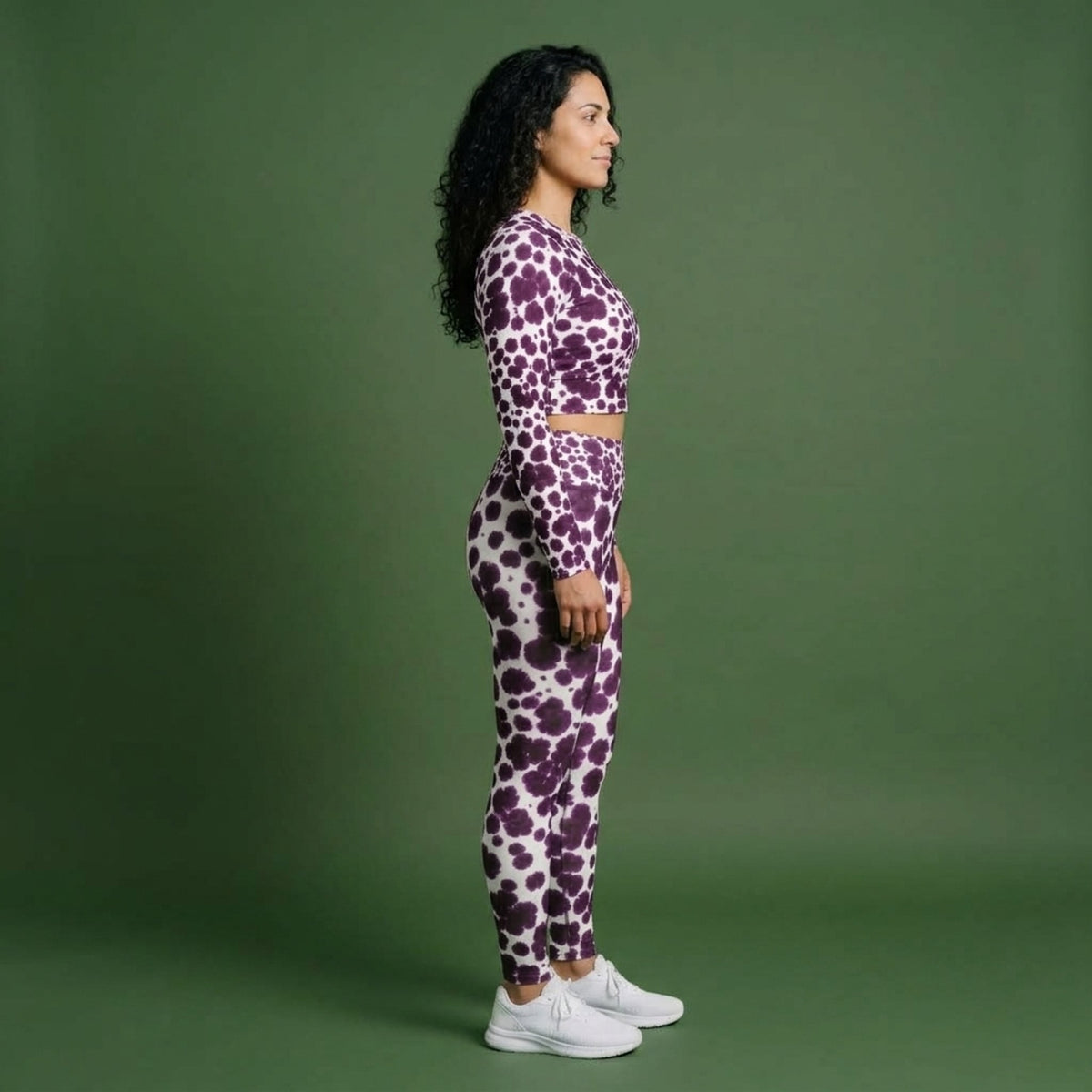 Lioulin Wild Cat Orchid Yoga Leggings – abstract print from the real flower, image 12