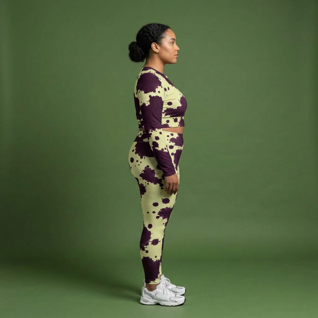 Autumn Fest Orchid Long Sleeve Crop Top – abstract print from the real flower, image 13