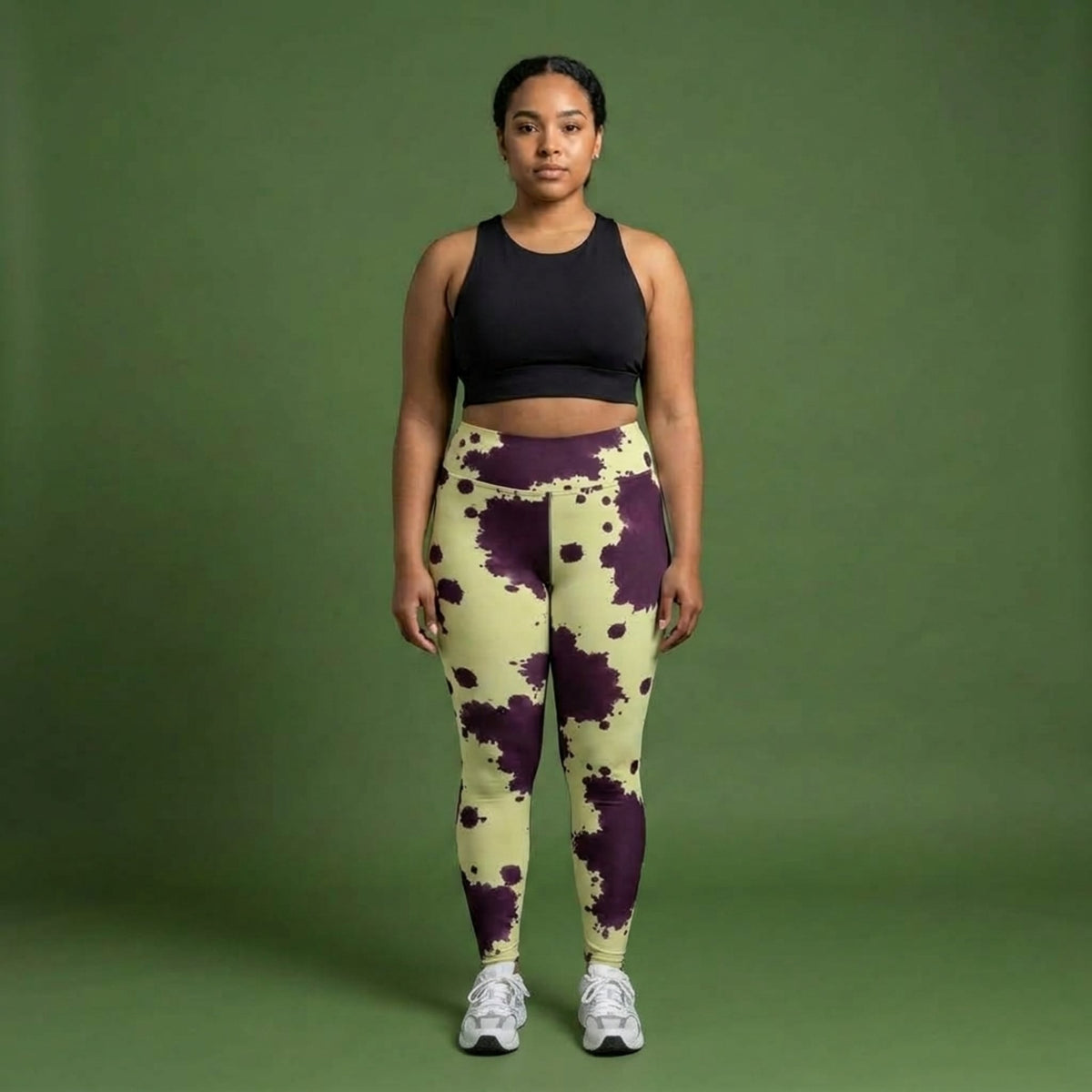 Autumn Fest Orchid Yoga Leggings – abstract print from the real flower, image 3