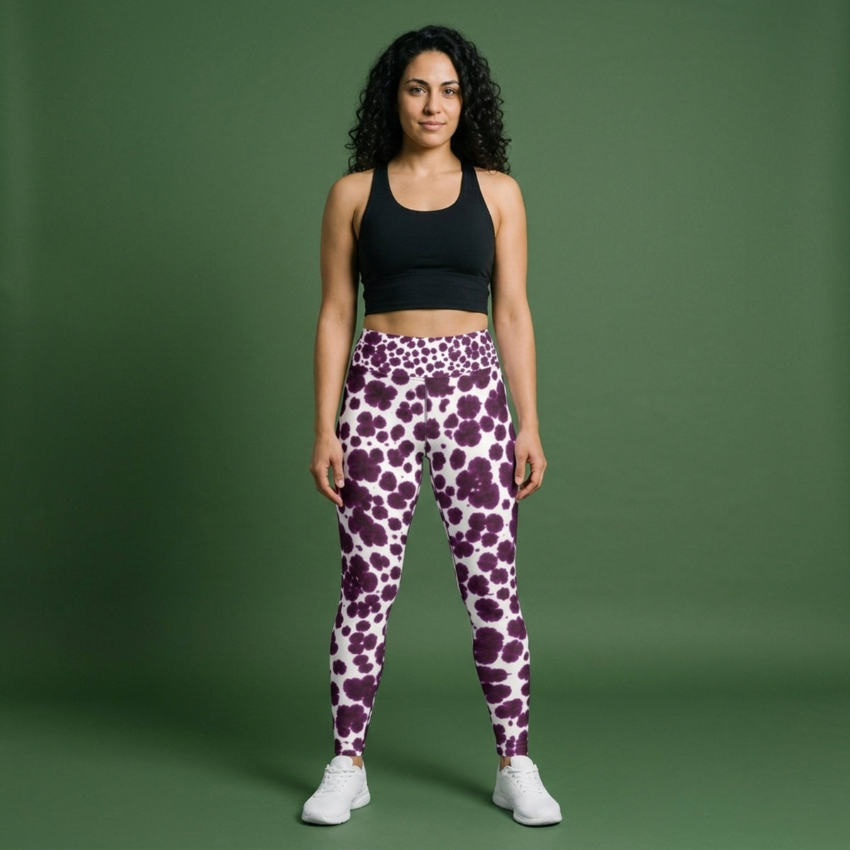Lioulin Wild Cat Orchid Yoga Leggings – abstract print from the real flower, image 5
