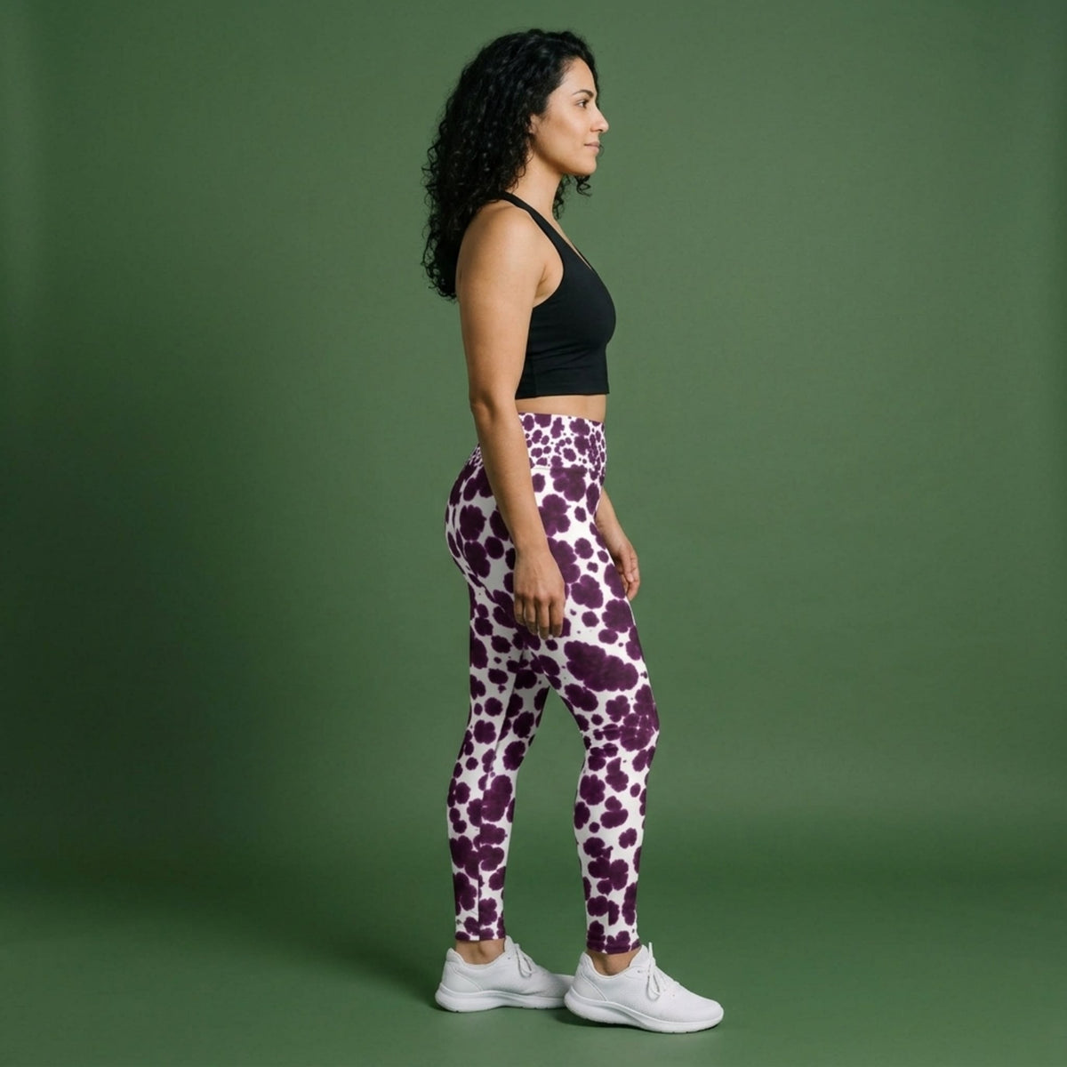 Lioulin Wild Cat Orchid Yoga Leggings – abstract print from the real flower, image 3