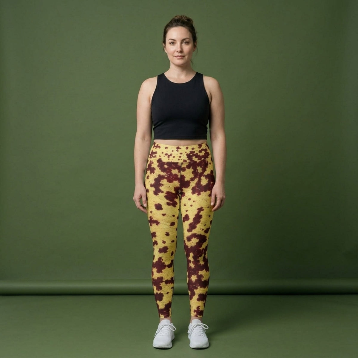 Godefroyae Orchid Leggings – abstract print from the real flower, image 3