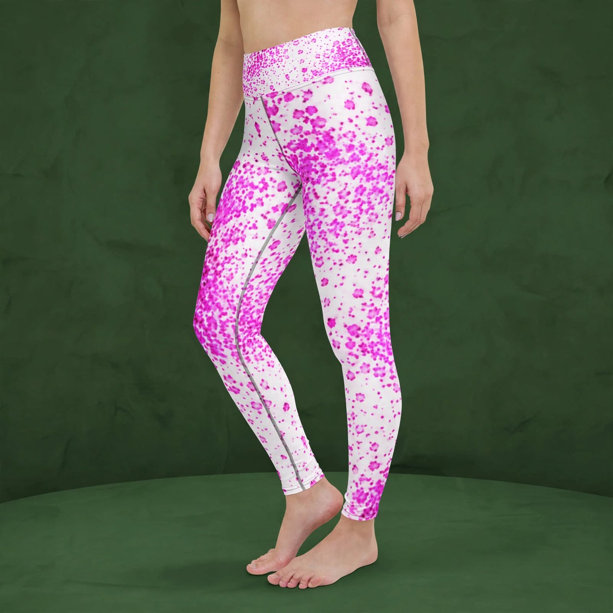 Pale Face Clown Orchid Yoga Leggings – abstract print from the real flower, image 17
