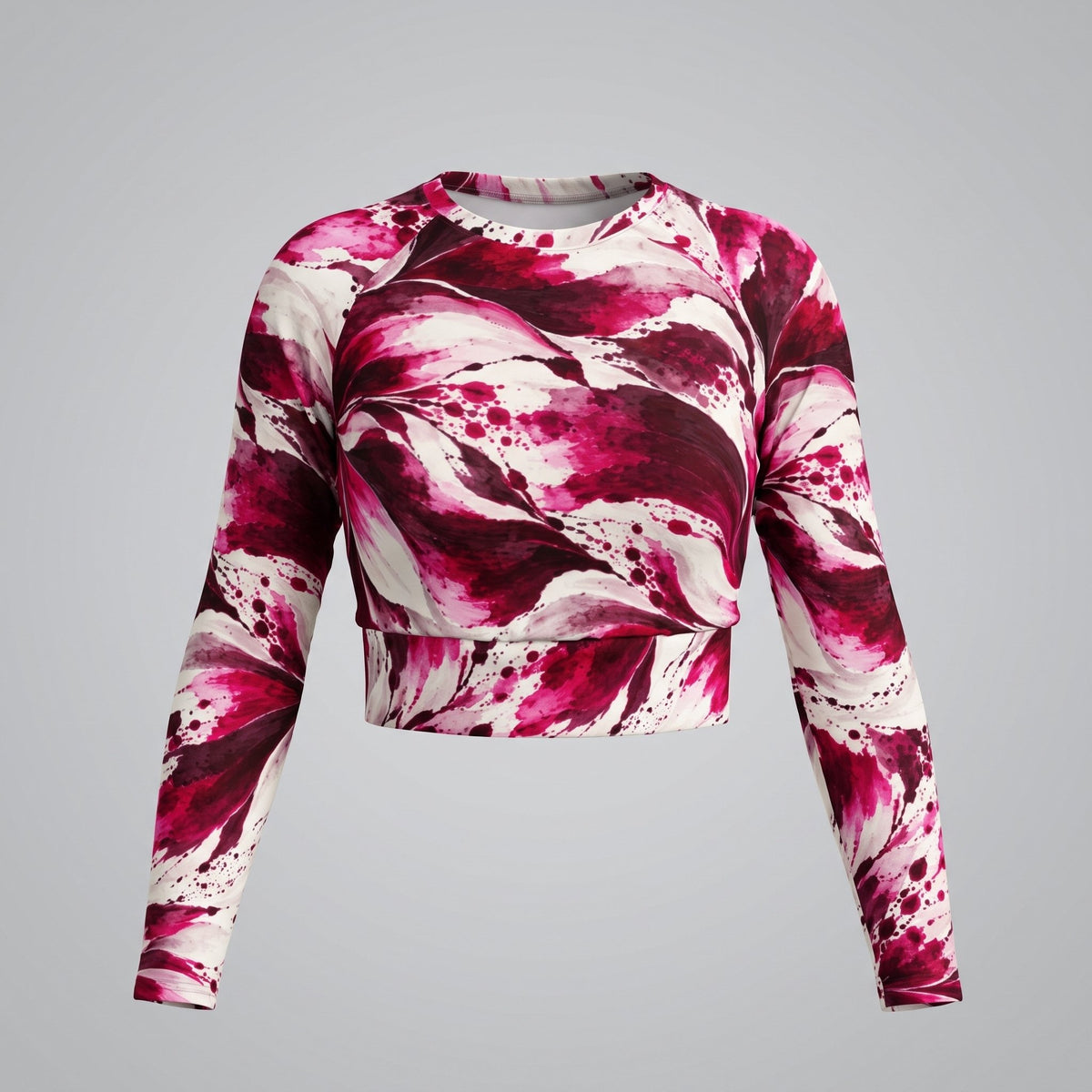 Tartan Dahlia Long Sleeve Crop Top