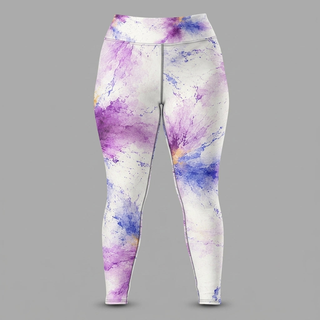Plus-size model wearing Sorbet Pink Halo leggings.