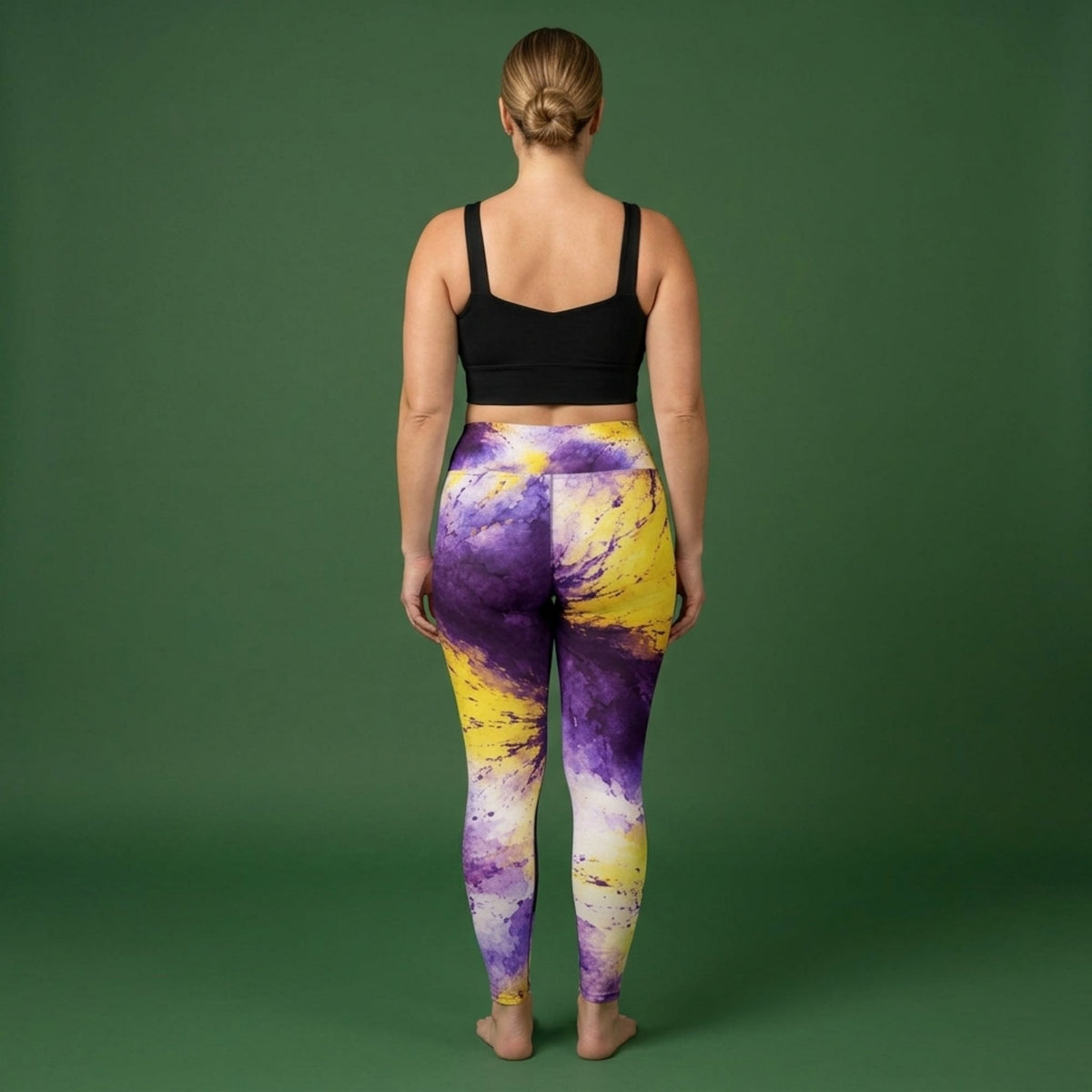 Sorbet Midnight Glow Viola Leggings – abstract print from the real flower, image 6