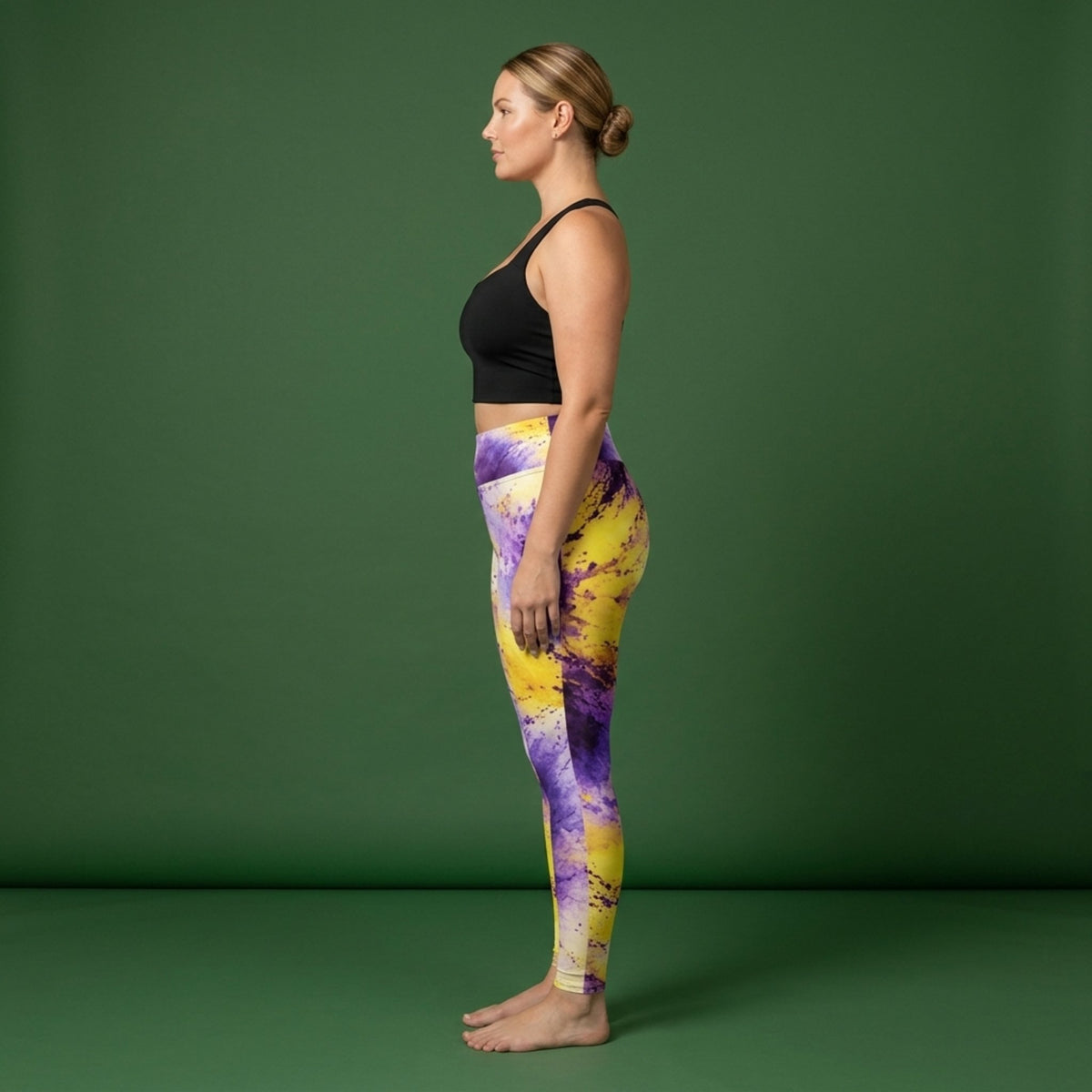 Sorbet Midnight Glow Viola Leggings – abstract print from the real flower, image 5