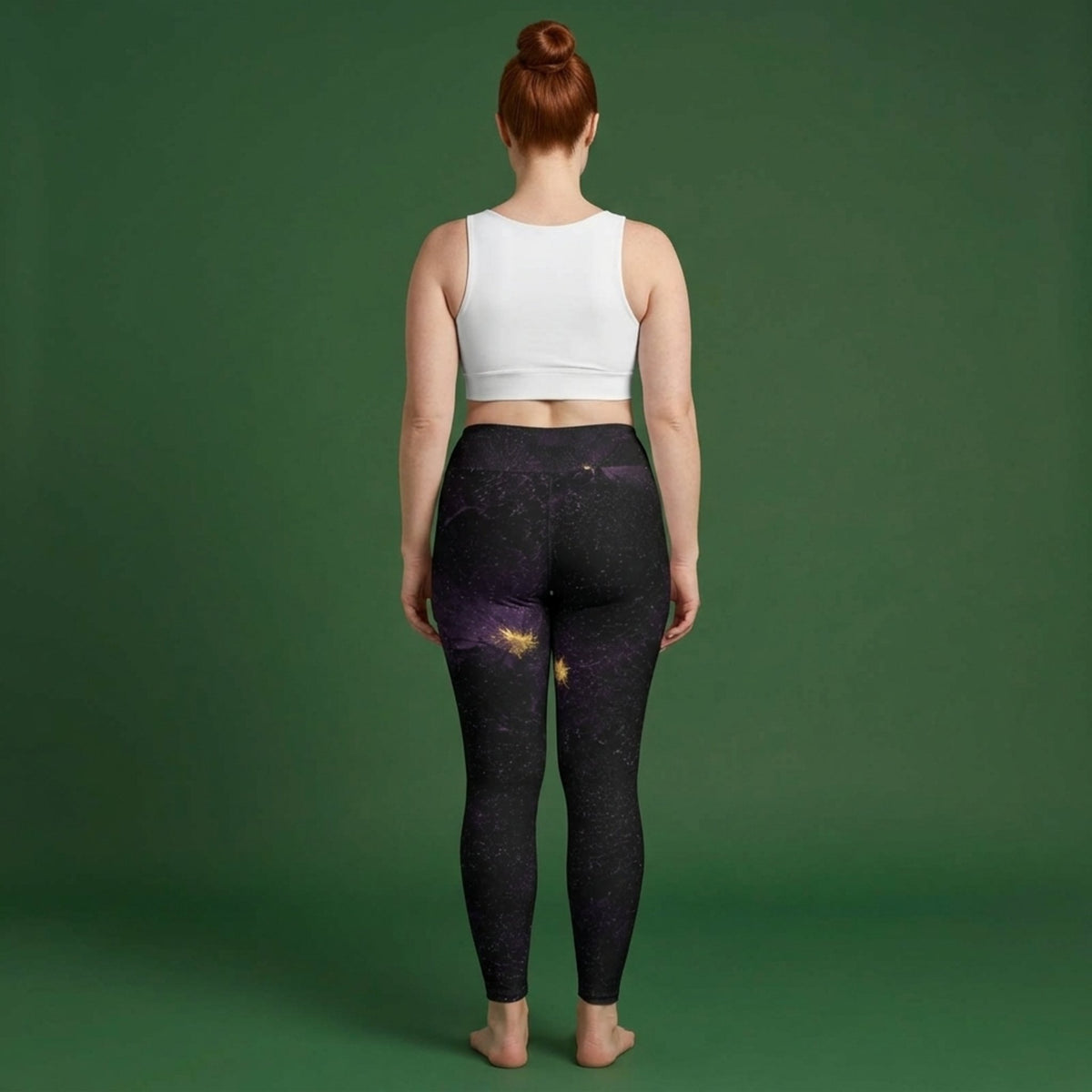 Sorbet Black Delight Viola Leggings – abstract print from the real flower, image 4