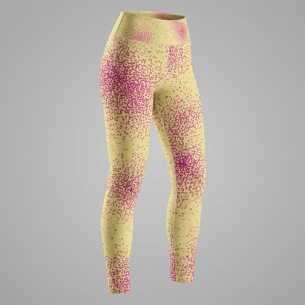 Leggings in the Dust Bunny Orchid (deep burgundy) print, studio product shot (view 3).