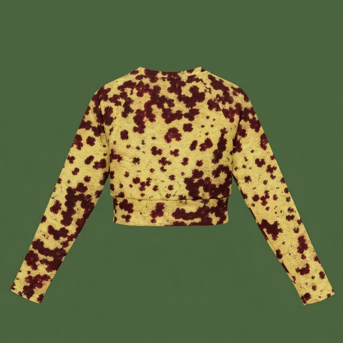 Godefroyae Orchid Long Sleeve Crop Top – abstract print from the real flower, image 5