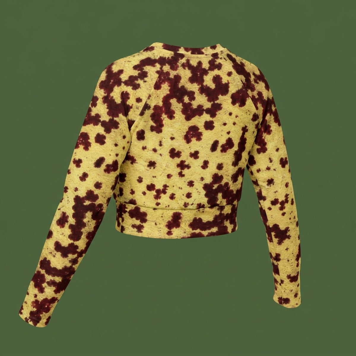 Godefroyae Orchid Long Sleeve Crop Top – abstract print from the real flower, image 6