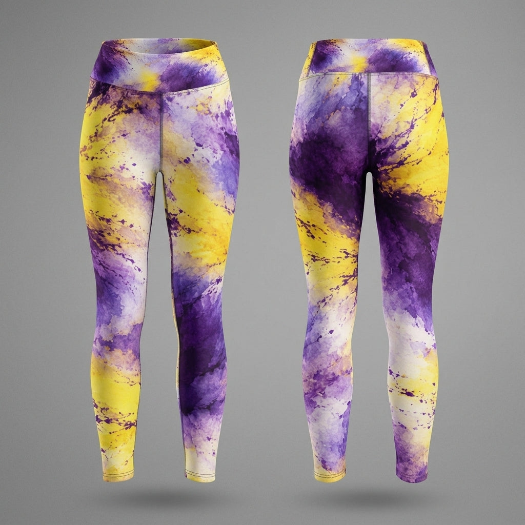 Sorbet Midnight Glow Viola print high-waist yoga leggings, product mockup
