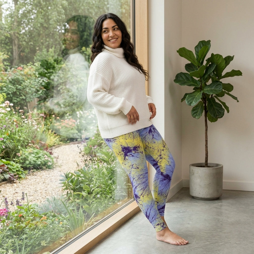 Deltini Blue Purple Wing Viola Leggings