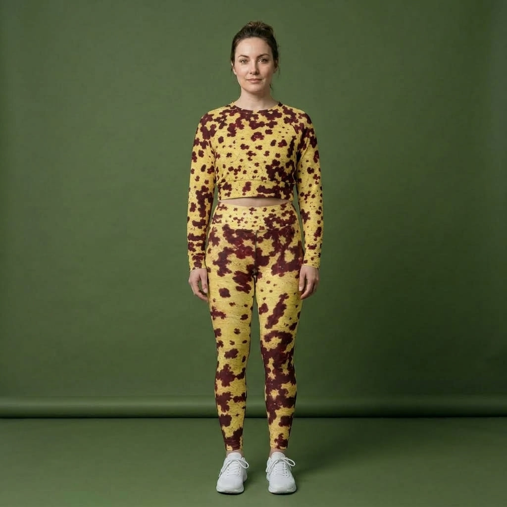 Godefroyae Orchid Leggings – abstract print from the real flower, image 10