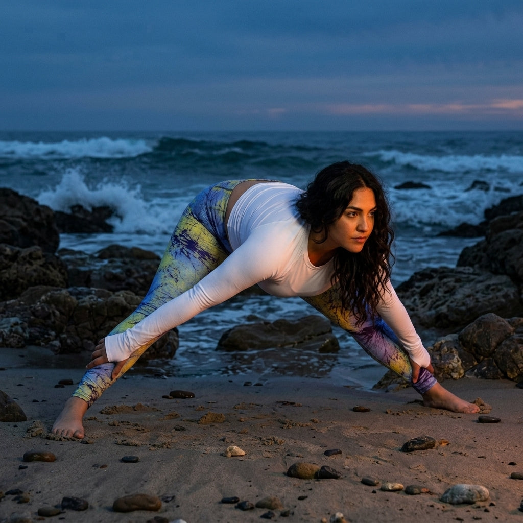 Deltini Blue Purple Wing Viola Leggings