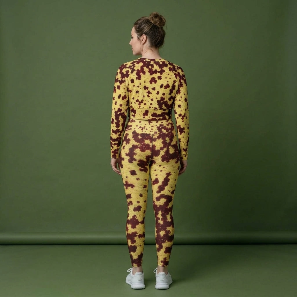 Godefroyae Orchid Leggings – abstract print from the real flower, image 11