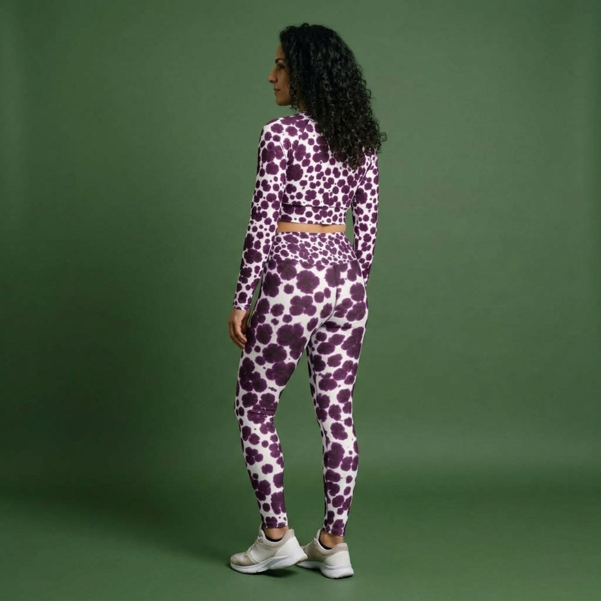 Lioulin Wild Cat Orchid Yoga Leggings – abstract print from the real flower, image 13