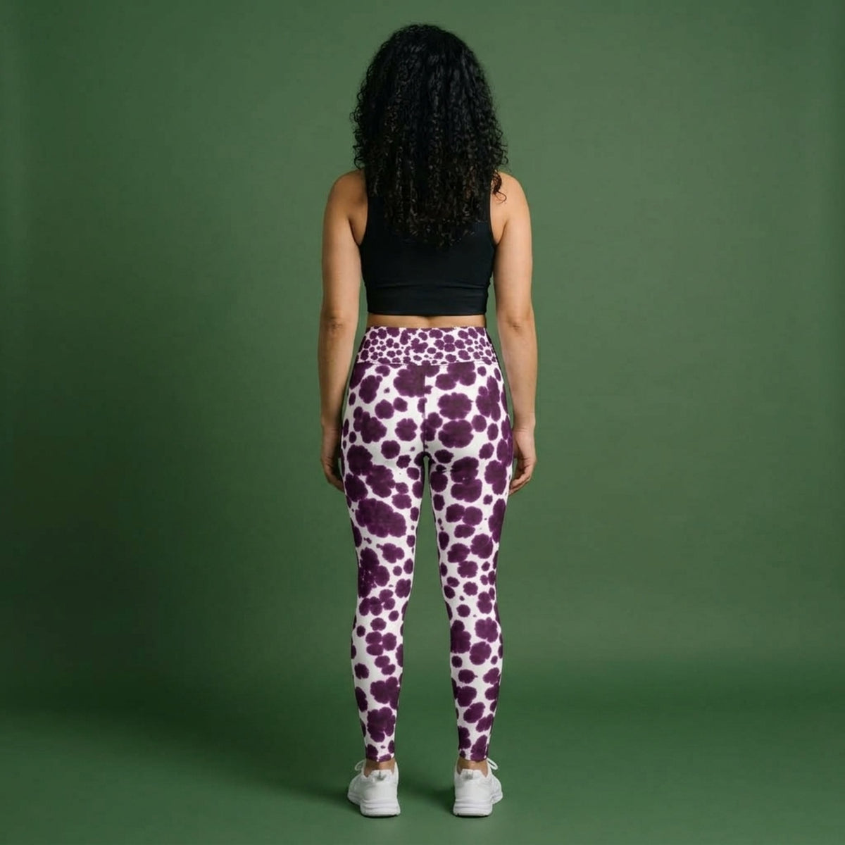Lioulin Wild Cat Orchid Yoga Leggings – abstract print from the real flower, image 6