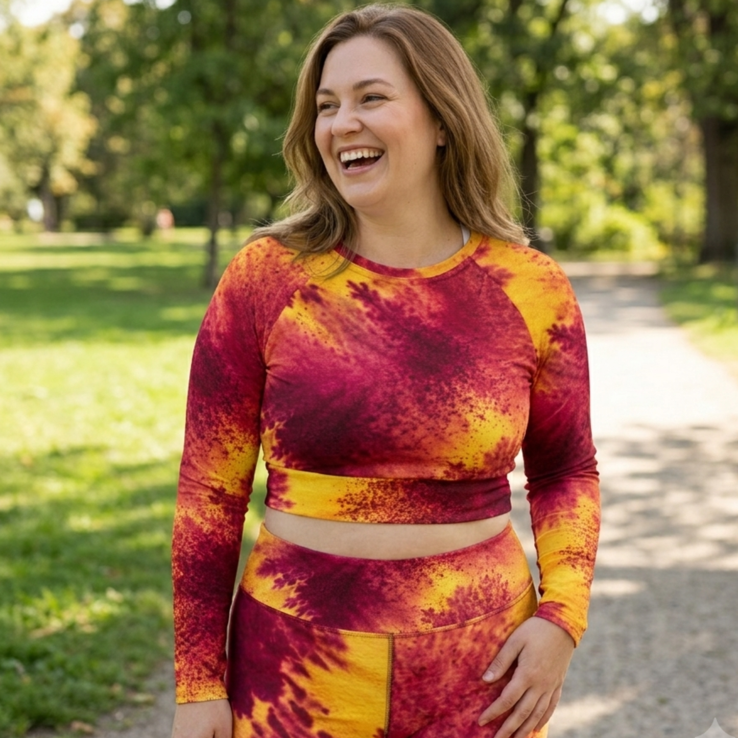 Xen Phoenix Orchid Long Sleeve Crop Top