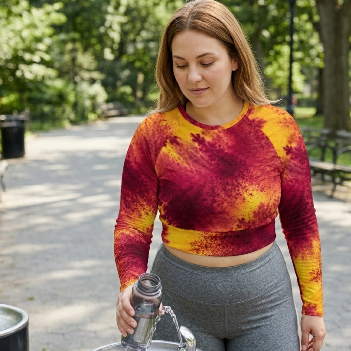Xen Phoenix Orchid Long Sleeve Crop Top