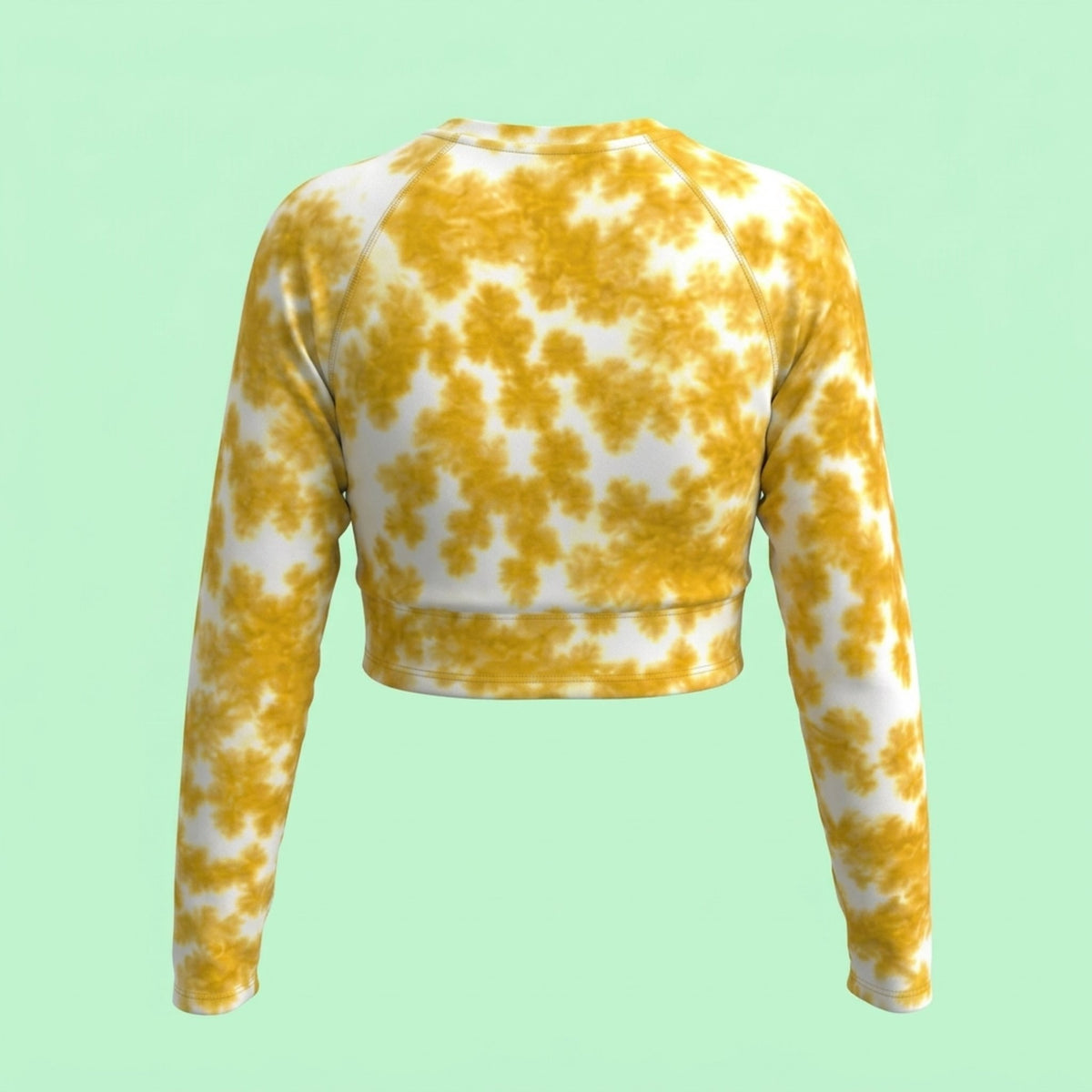 Rancho Bariloche Orchid Long Sleeve Crop Top – abstract print from the real flower, image 9