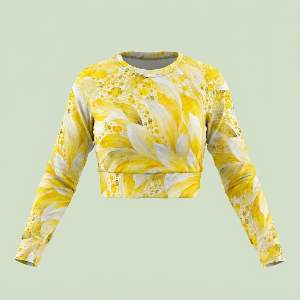 Grand Prix Dahlia Long Sleeve Crop Top