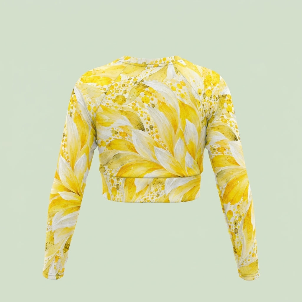 Grand Prix Dahlia Long Sleeve Crop Top