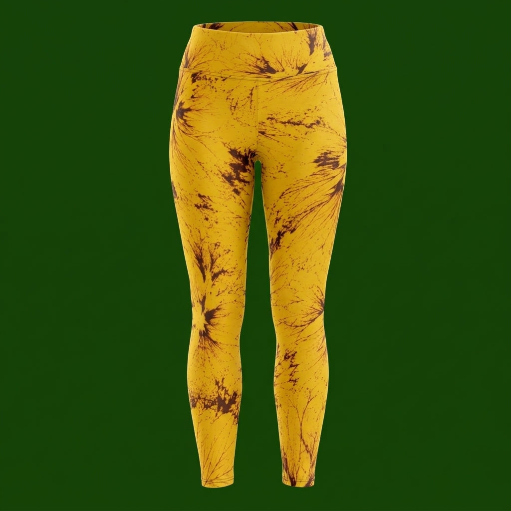 Sorbet Honeybee Viola Plus Size Leggings – abstract print from the real flower, image 5