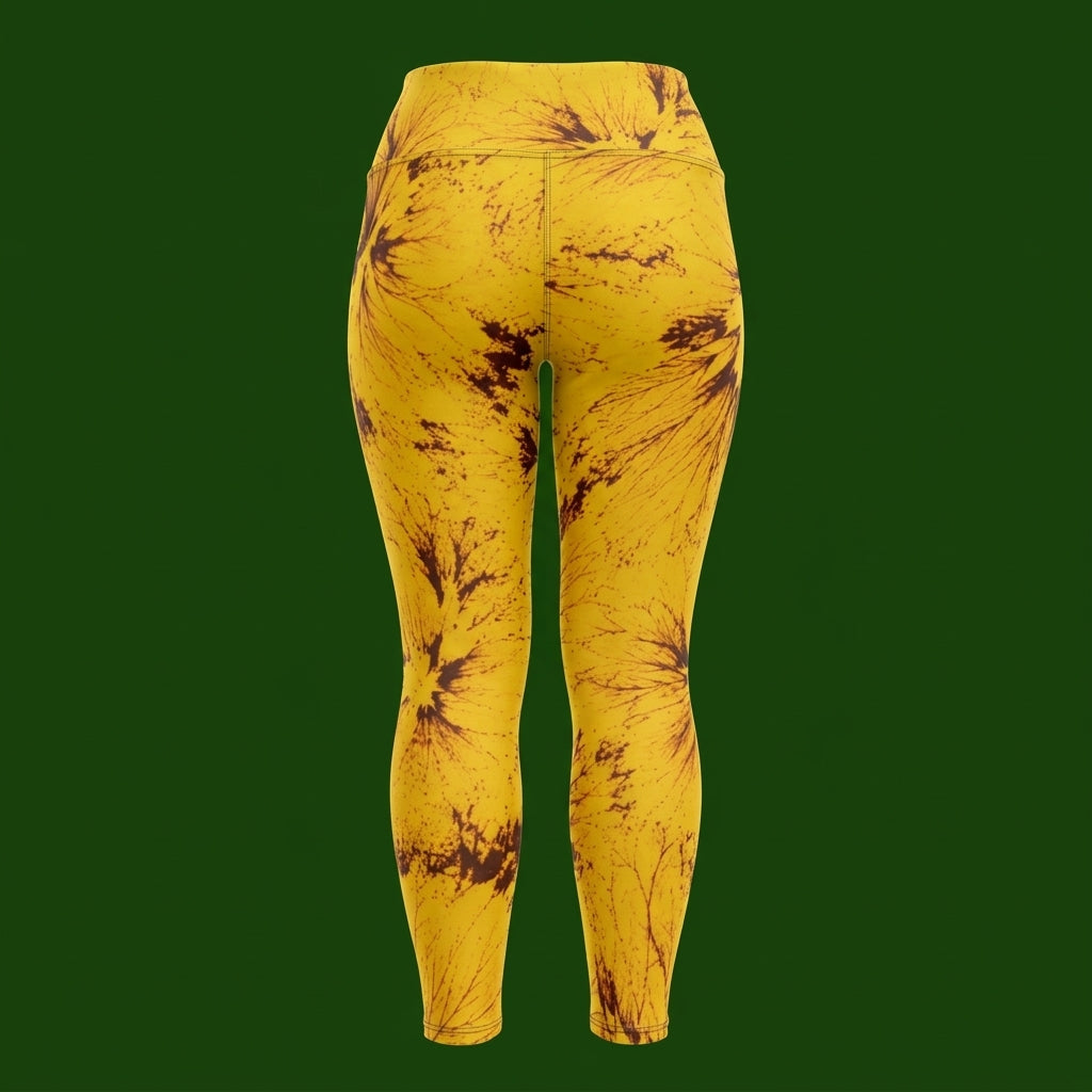 Sorbet Honeybee Viola Plus Size Leggings – abstract print from the real flower, image 6