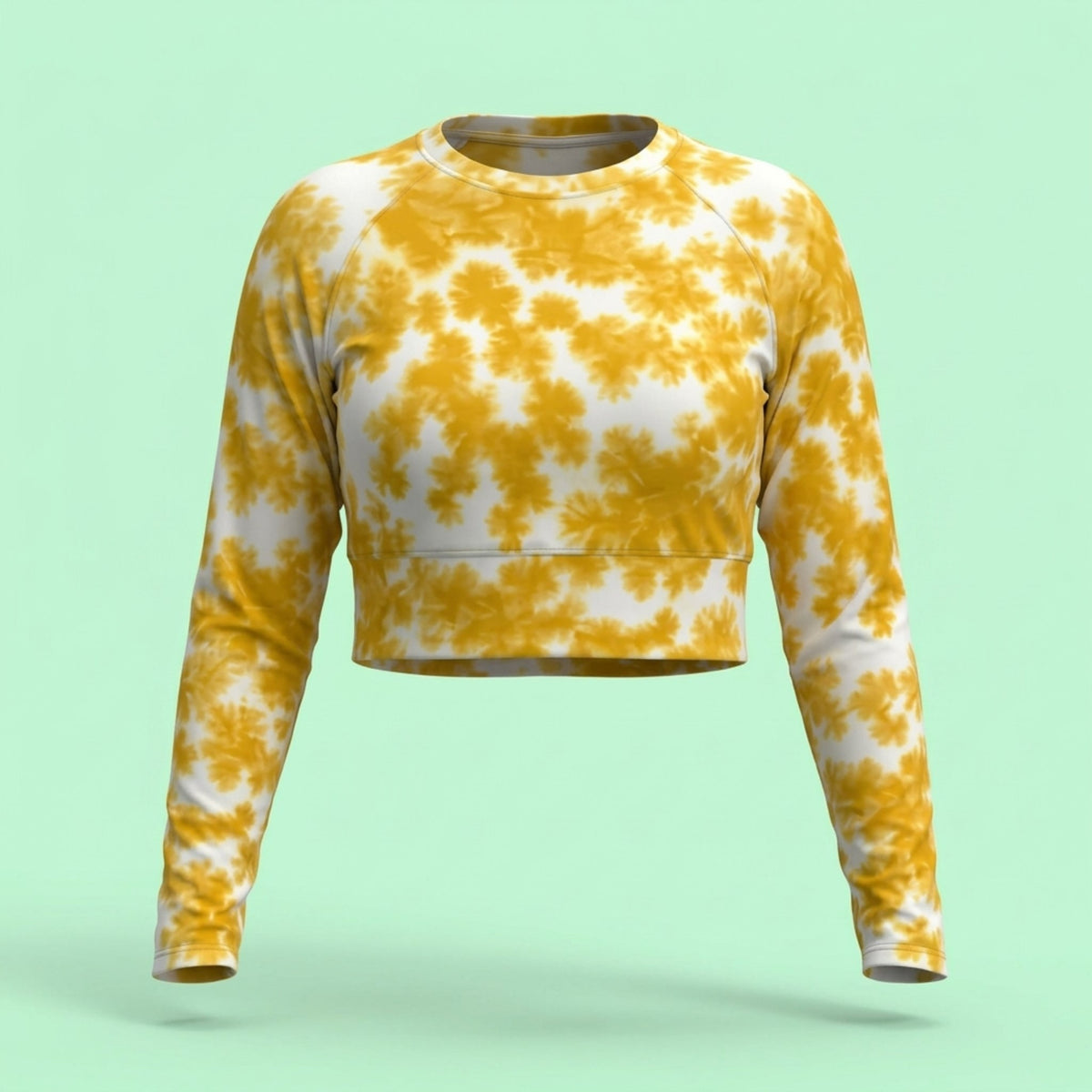 Rancho Bariloche Orchid Long Sleeve Crop Top – abstract print from the real flower, image 8