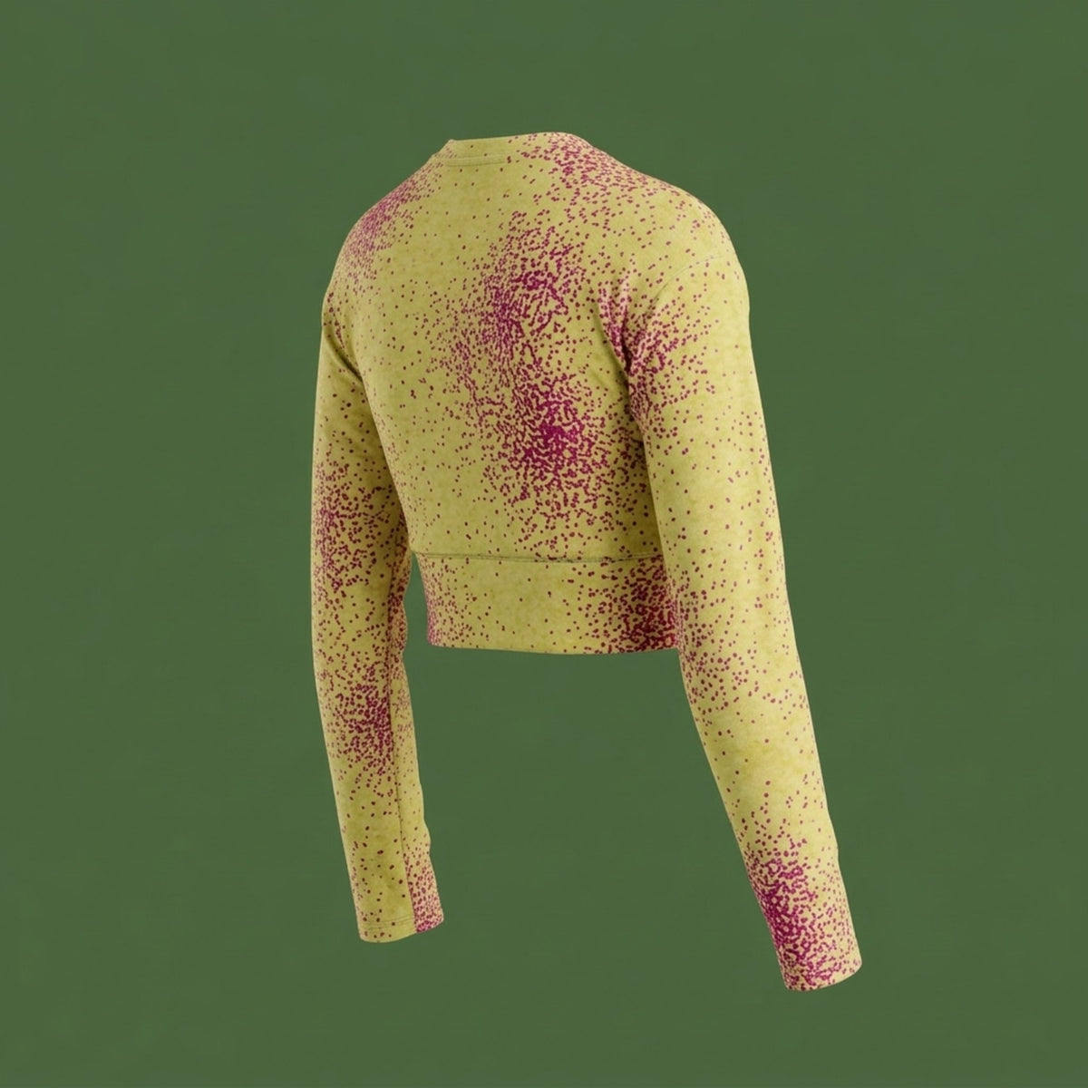 Dust Bunny Orchid Long Sleeve Crop Top – abstract print from the real flower, image 6