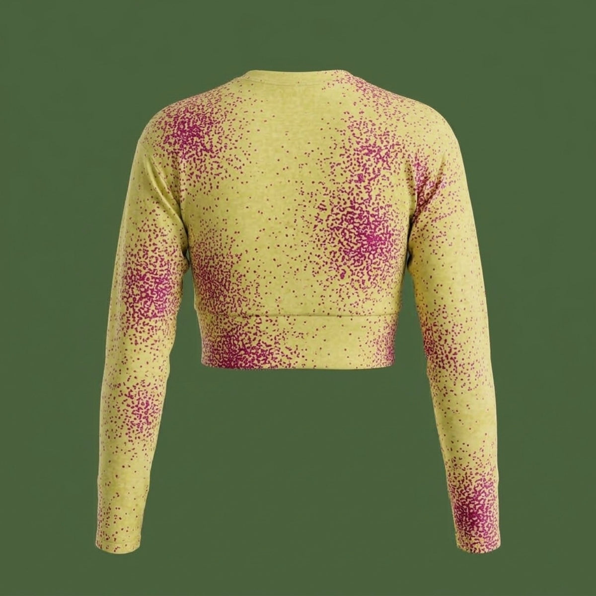 Dust Bunny Orchid Long Sleeve Crop Top – abstract print from the real flower, image 8