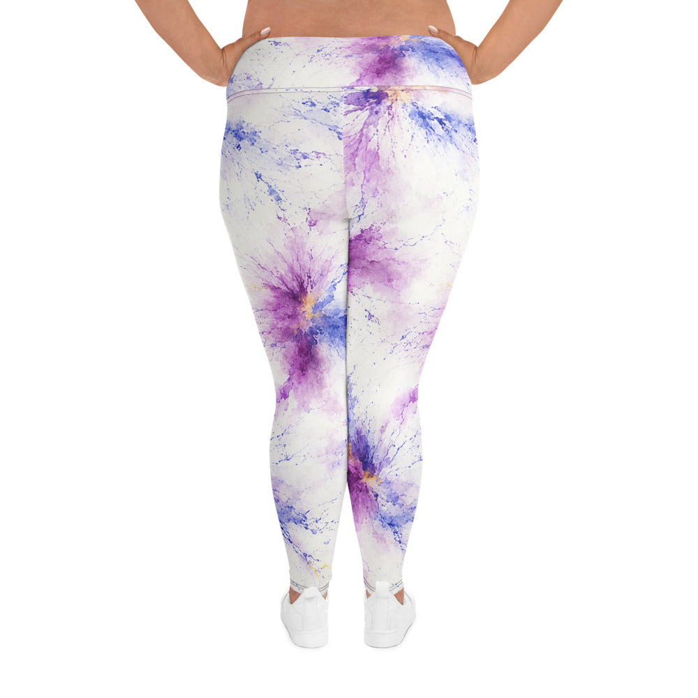Leggings in the Sorbet Pink Halo print, studio product shot, back view (view 2).
