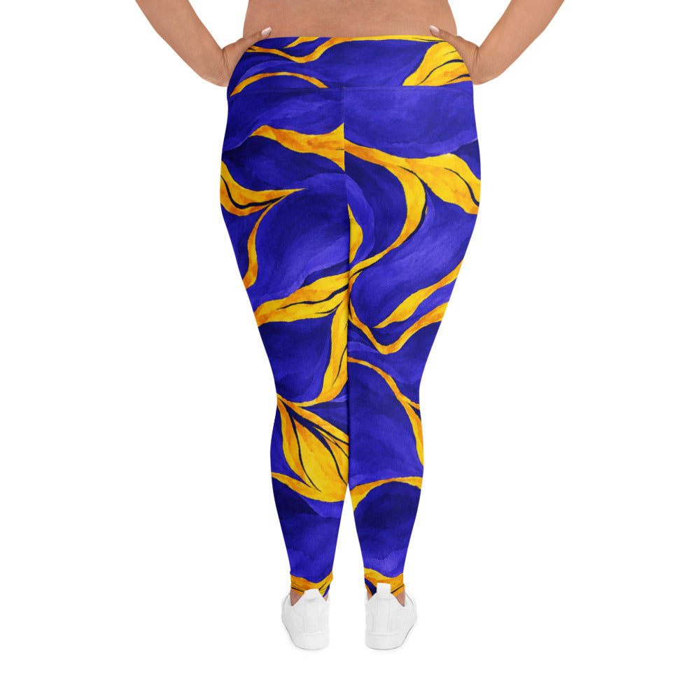Leggings in the Sorbet Morpho print, studio product shot, back view (view 2).