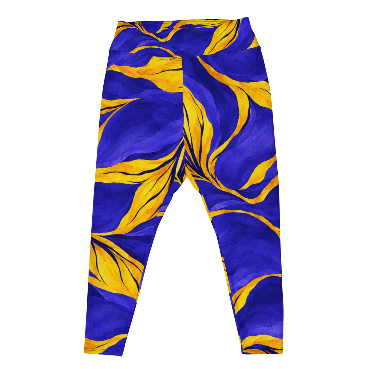 Leggings in the Sorbet Morpho print, studio product shot, front view.