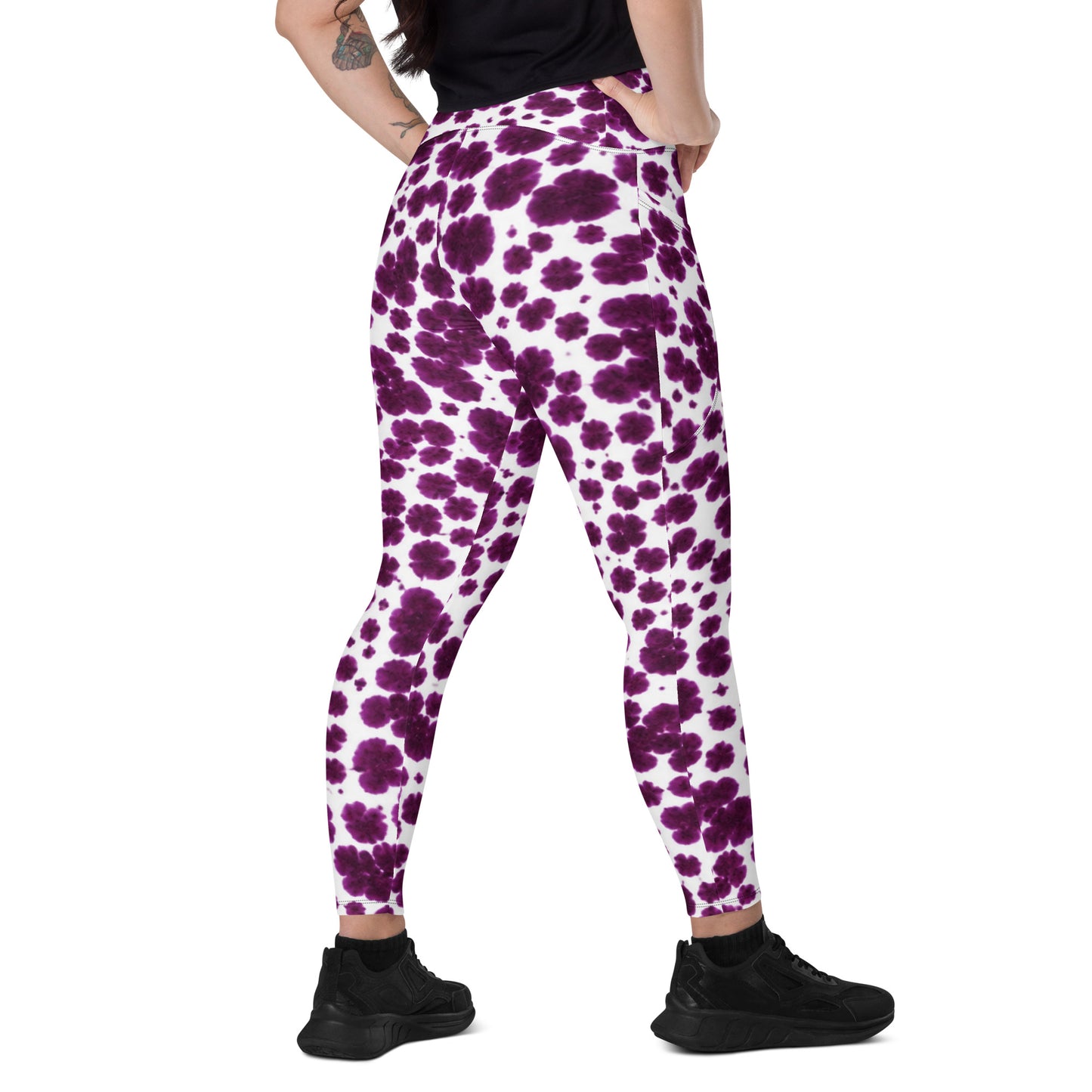 Lioulin Wild Cat Leggings with Pockets - right back angle