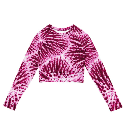 Phalaenopsis Orchid Long Sleeve Crop Top - front view