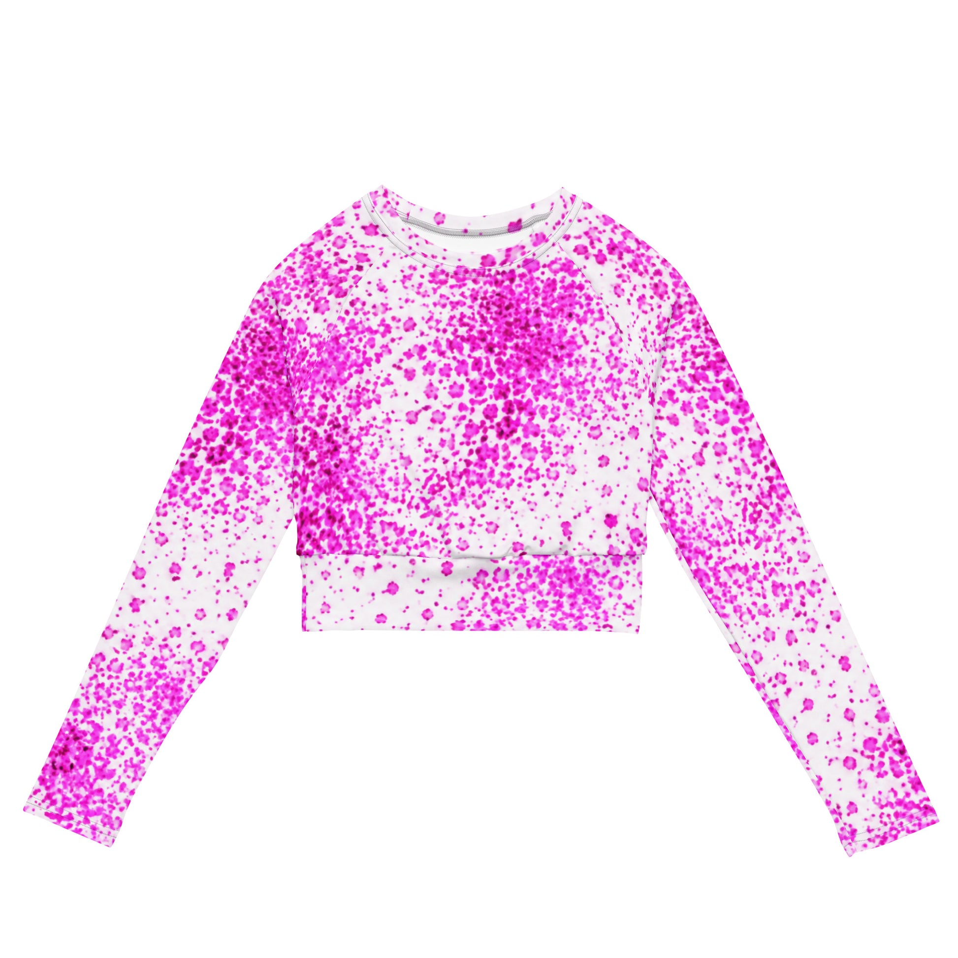 Pale Face Clown Orchid Long Sleeve Crop Top - front view