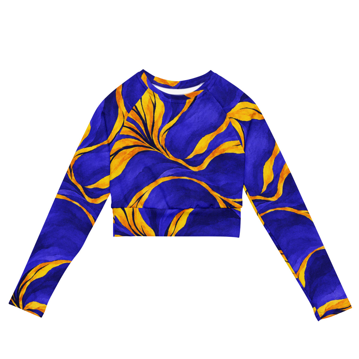 Sorbet Morpho long-sleeve crop top, front view