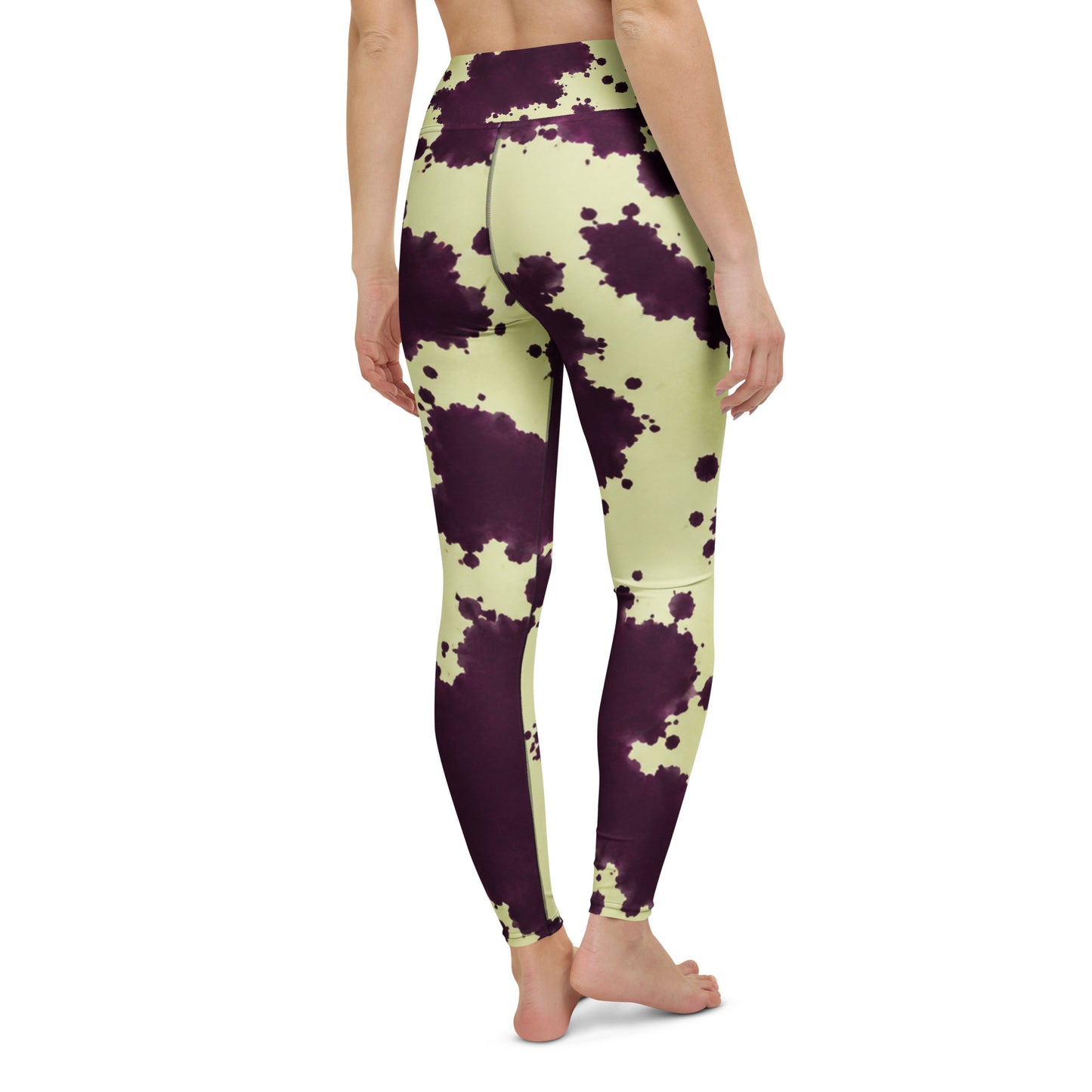 Autumn Fest Orchid Leggings - back view, detail of the orchid print pattern
