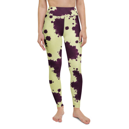 Autumn Fest Orchid Leggings - front view, detail of the orchid print pattern