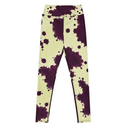 Autumn Fest Orchid Leggings - front view, cream and blush-pink Phalaenopsis orchid print