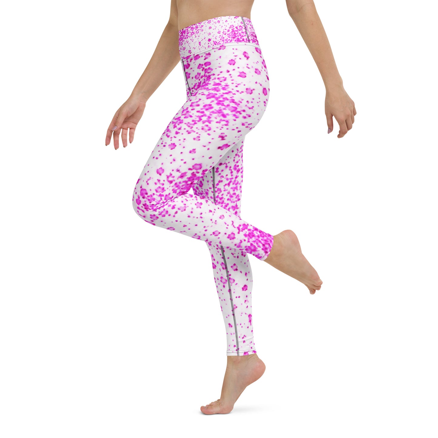 Pale Face Clown Orchid Yoga Leggings - left side view