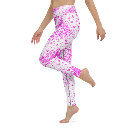 Pale Face Clown Orchid Yoga Leggings - left side view