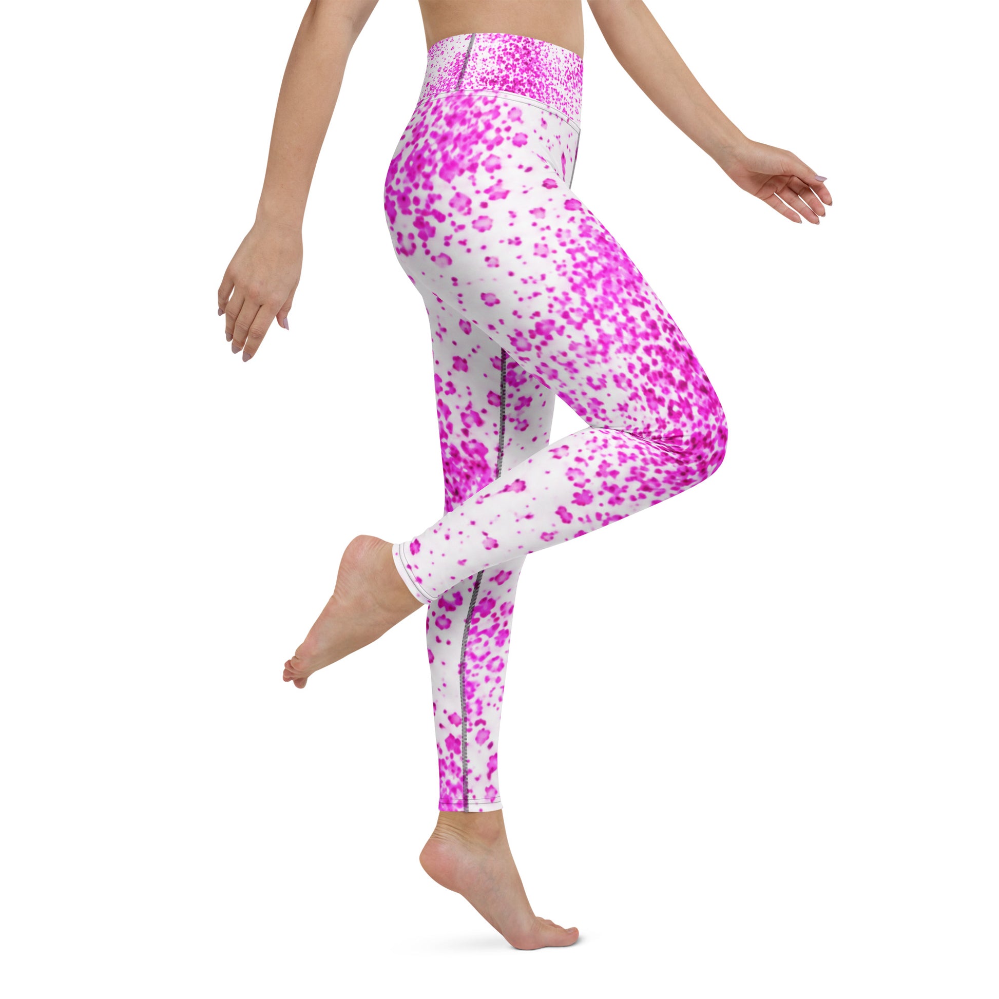 Pale Face Clown Orchid Yoga Leggings - right side view