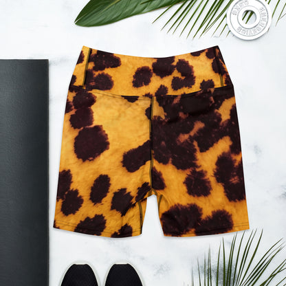 Tiger Orchid Shorts - back detail, tiger orchid pattern close-up