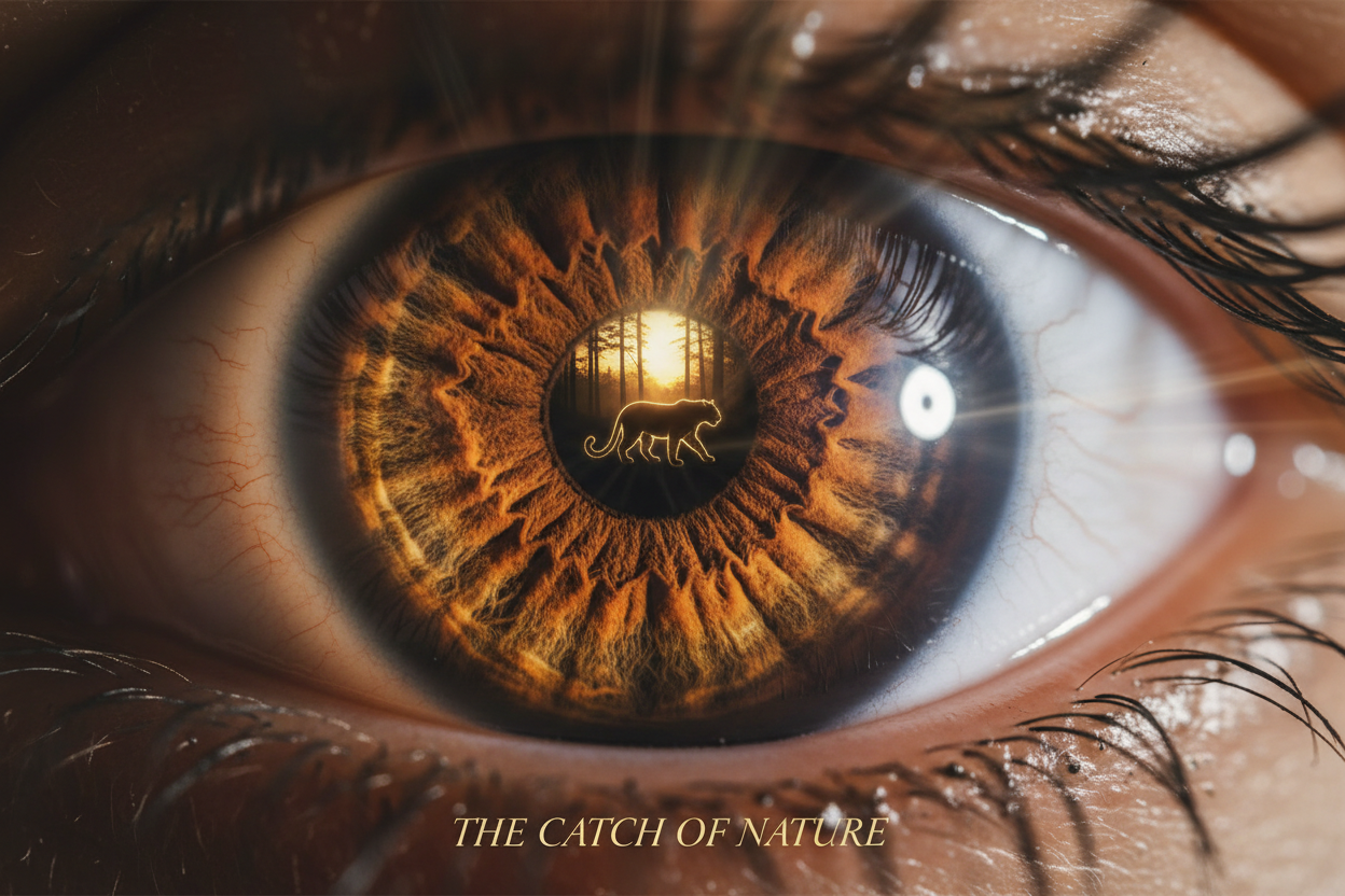 Cinematic eye banner for THE CATCH OF NATURE