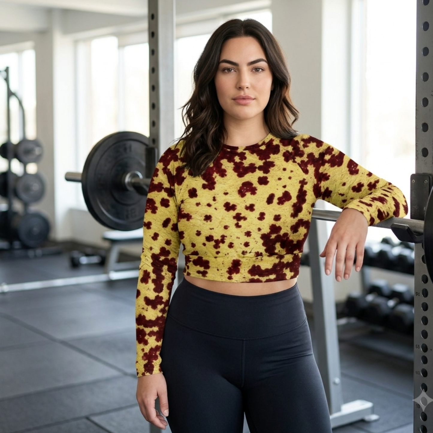 Godefroyae Orchid Long Sleeve Crop Top - lifestyle photo, styled look