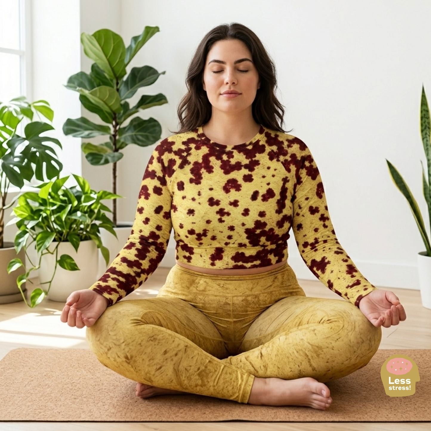 Godefroyae Orchid Long Sleeve Crop Top - lifestyle photo, full set