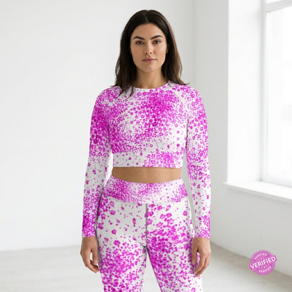 Pale Face Clown orchid Recycled long-sleeve crop top